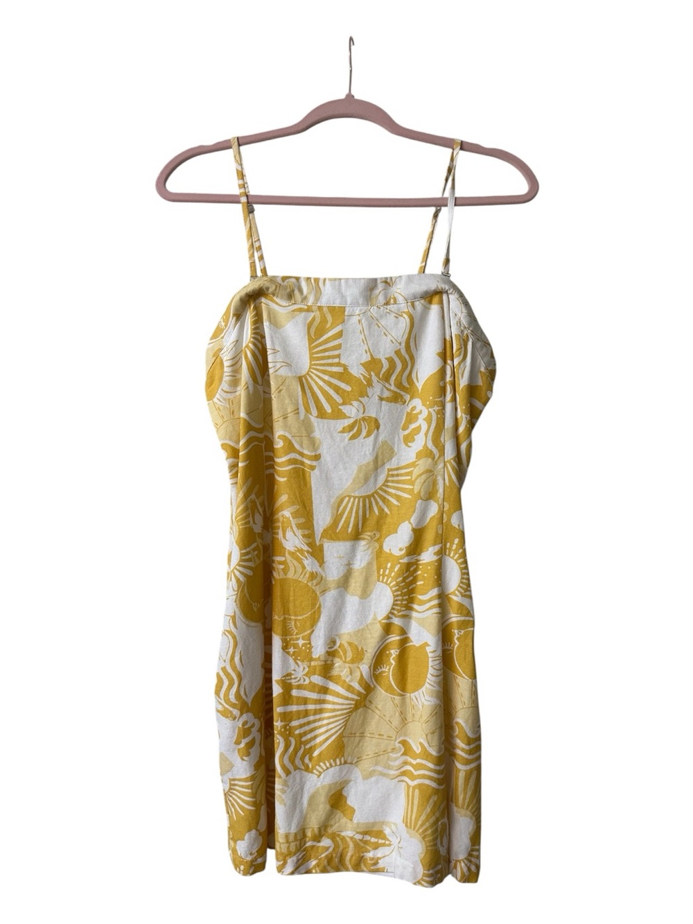 Jessica Simpson Yellow & White Floral-Print Mini Sundress